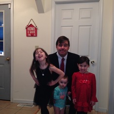 Daddy with all of his girls before the father-daughter dance 2/15