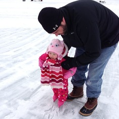 Skating with Giana on Mirror Lake in LP. It was her first time.