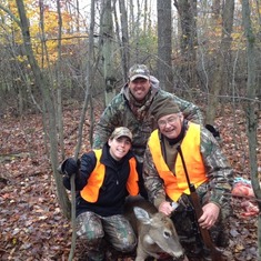 Michael's deer with Uncle Jake and Papa.