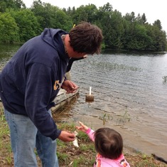 Giana fishing with daddy.