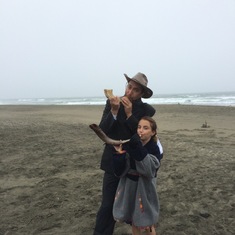 Blowing the Shofar on Rosh Hashanah at Ocean Beach in SF
