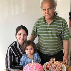 Baba celebrating Mariam's birthday with Setara.