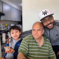 Baba's 73rd birthday - celebrating with Leon and Yousef.