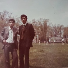 Baba with his friend in America. Looking groovy in 1973.