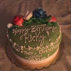 He bought this cake for me from Him and my 2 pups 