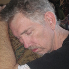 My wonderful husband resting.