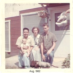 Baby Brian with his grandfather Thomas Diaz, grandmother Gladys Diaz, and Uncle Jerry Shattler....and our cat Susie