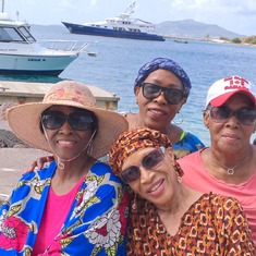 James Mckie's daughters on vacation in Union Island, ready to travel on a day tour to the Kays.