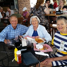 Jim with late sister Carol Ann, and Fran Worden