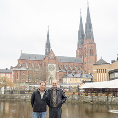 Jim and Eric in Uppsala, Sweden in April 2017, Uppsala Cathedral