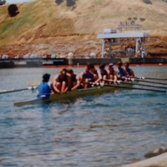 UCSD Crew paddling out to last race Pacific Coast Championships 1991