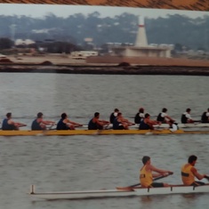 UCSD Crew winning our heat at Crew Classic 1991