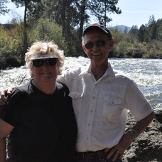 Mom and Dad on a hike along the Deschutes River
