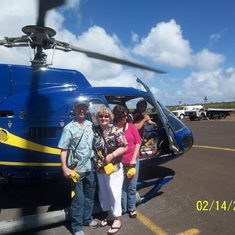 Taking a helicopter ride in Hawaii