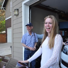 Dad was so excited to help surprise Lilly and Gabby with cars for their 16th birthday
