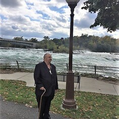 He so enjoyed this walk along the rapids of Niagara Falls, NY