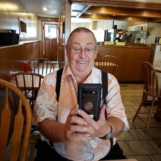 Jimmy Loved new Technology...taking a selfie with his super duper Samsung S10+