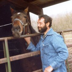 Jimmy with one of his race horses