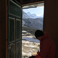 Dad journaling in the Himalayas 