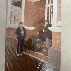 Outside our hostel in New Zealand. Dec 1983