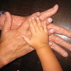 Jim, Adam and Adison's hands