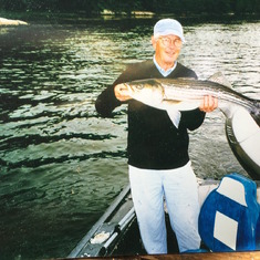 Jmaes Baker and Striped Bass 1998