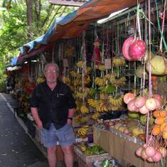 Jimmy traveled to Malaysia and is seen here in the Penang market