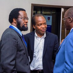 Prof James G Hakim with Prof M Chirenje and Prof M Mbizvo at the Annual Research day 2015