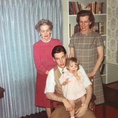 4 generations.  Lisa Michelle, Jim, Harriett Holland Barrett and Gertrude Hays Holland.   Gigi