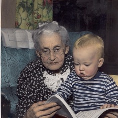 Jim with his great grandmother Kate Rice Donoghue 