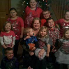 this my Aunt Edith & sum of her grandkids...Christmas 11