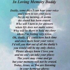 Missing you today on Father's Day Dad. We love and miss you.