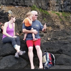 Finley and Din Din taking a hiking break in Hawaii