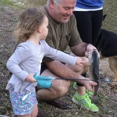 Teaching Emma to fish