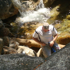 he climbed to the bottom to collect all of us water 