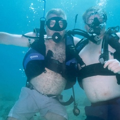 James and Steven scuba diving in Cancun