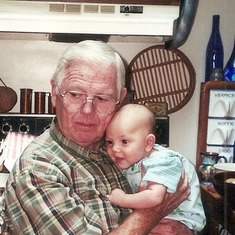 Dad with his great grandson, Sam
