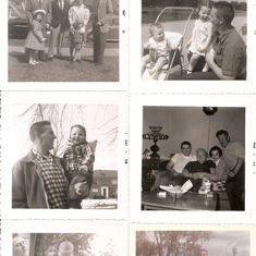 Dad in his 20s with kids Bryan and Carolyn, Hemmy in-laws, mother Mary, wife Arline, and brother Jack.