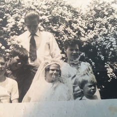 Paul, Jimmy, Jack, Sis, Mike, Margie on her First Communion