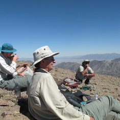 2 Photos of James, one smiling and one contemplative (with Chris Howard looking on in approval). On the crest of the Toiyabe Mountains in central Nevada, late summer 2009.