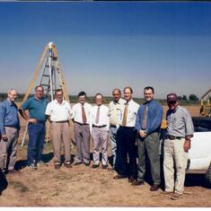 Jim and Ted (middle), Lloyd (left), Brandon (second on right) and others at St. Gabriel LA new research site in 2001.