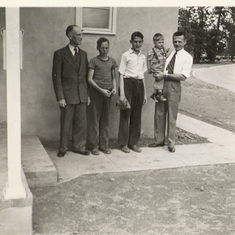 Jim with his brother Bob, grandfather Merle M., father Don, and little brother Binky in 1948