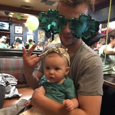 James with Orlaith on St Patrick’s day in March 2019.