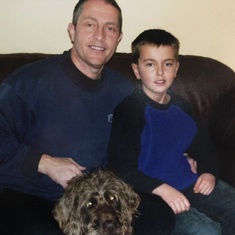 James with his dad and faithful friend Charlie.