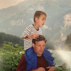 James with uncle Brian in Alaska.