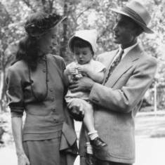 Jimmy with Mama and Daddy at Nanny's house, Kansas City, Missouri, 1946