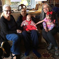 Jimmy, Lynda, and Ruth with Grandchildren, Anza and Elio - March 2021