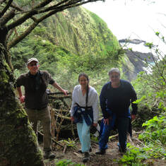 Jimmy Hiking with Dolly and Johnny above Heceta Head Lighthouse - April 2012