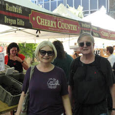 Jim and Lynda at the Farmer's Market in Downtown Portland, Oregon