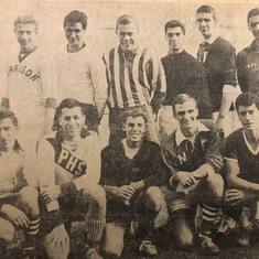 1962 All State Soccer Team 2nd from R. Top row Jim Haas, on his right John Scarano & Joe Casey below